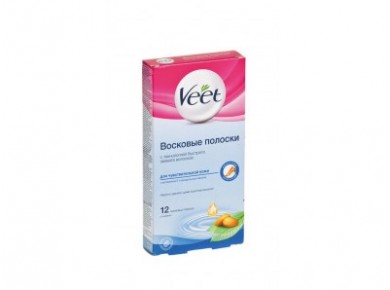 Восковые полоски VEET для чувствительной кожи, 12шт