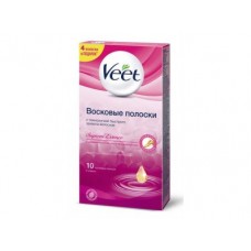 Восковые полоски VEET с розой и эфирными маслами, 10шт