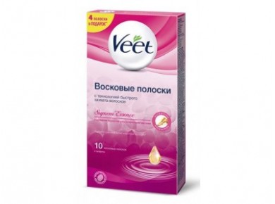 Восковые полоски VEET с розой и эфирными маслами, 10шт