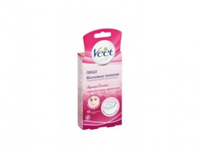 Восковые полоски VEET для лица, 18шт