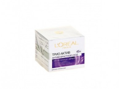 Крем против морщин  L`OREAL Трио Актив 45+, 50мл