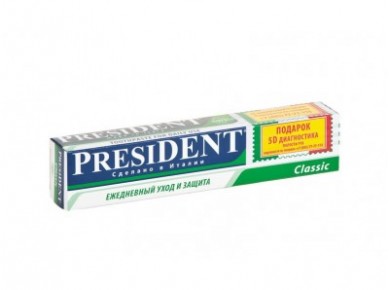 Зубная паста PRESIDENT classic, 75мл