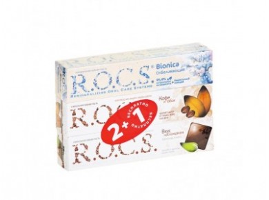 Зубная паста ROCS бион/кофе/шоколад, 74гx3