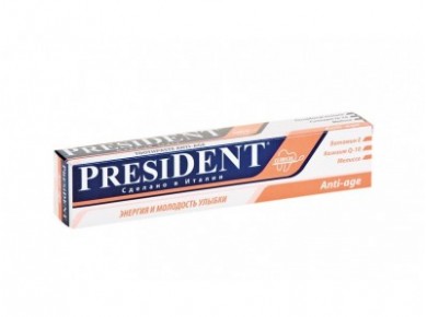 Зубная паста PRESIDENT anti-age, 75 мл