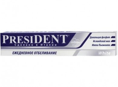 Зубная паста PRESIDENT White, 75мл