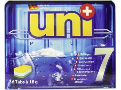 Таблетки UNIPLUS для посудомоечных машин 7в1, 36шт