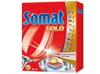 Таблетки для посудомоечных машин SOMAT Gold, 48шт