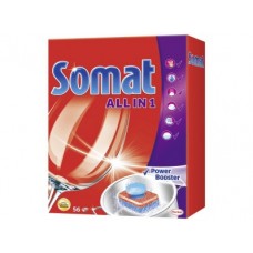 Таблетки для посудомоечных машин SOMAT Аll in one, 56шт