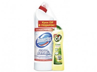 Чистящее средство DOMESTOS 1л + чистящее средство CIF 230 мл