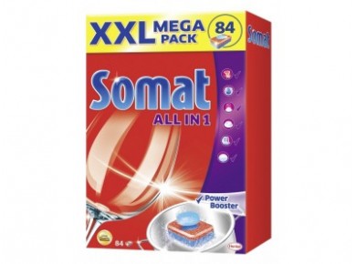 Таблетки SOMAT для посудомоечной машины All in 1, 84шт