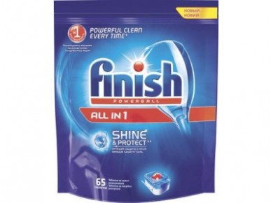 Таблетки для посудомоечной машины FINISH All in 1 Shine, 65шт