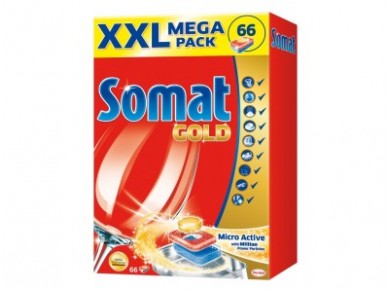 Таблетки SOMAT для посудомоечной машины Gold, 66шт