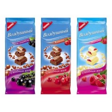 Шоколад ВОЗДУШНЫЙ молочный пористый клюква, 95г, 5 штук