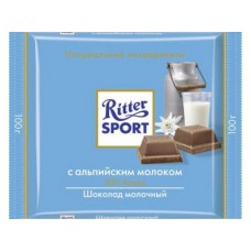 Шоколад RITTER SPORT молочный с альпийским молоком, 100г, 5 штук