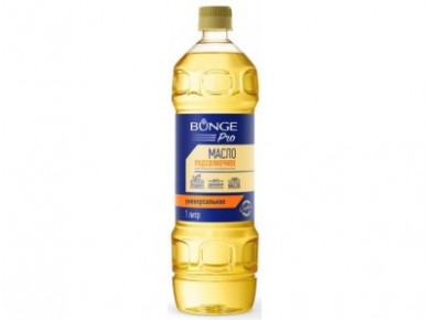 Подсолнечное масло BUNGE PRO рафинированное, 1 л, 15 коробок