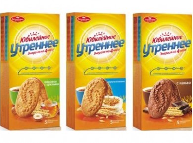 Печенье ЮБИЛЕЙНОЕ утреннее со злаками, 250г, 1 штука