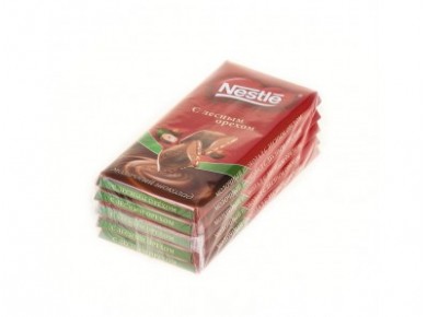 Шоколад молочный NESTLE с Лесным орехом, 100г, 5 штук