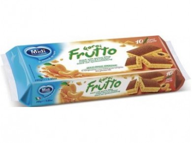 Бисквитное пирожное MIDI FARCI FRUTTO с абрикосовой начинкой, 280г, 1 штука