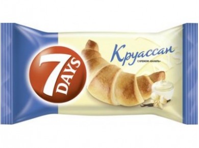 Круассаны 7 DAYS миди ванильные, 65г, 1 штука