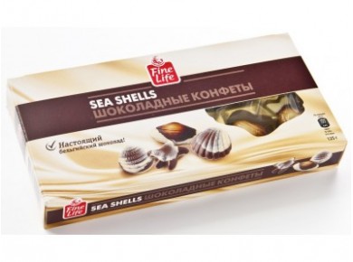 Конфеты FINE FOOD/FINE LIFE шоколадные ракушки, 125г, 1 штука
