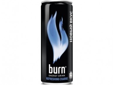 Энергетик BURN Blue Refresh ж/б, 0,33л, 12 штук