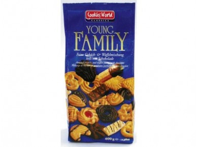 Ассорти печенья и вафель YOUNG FAMILY, 400г, 1 штука