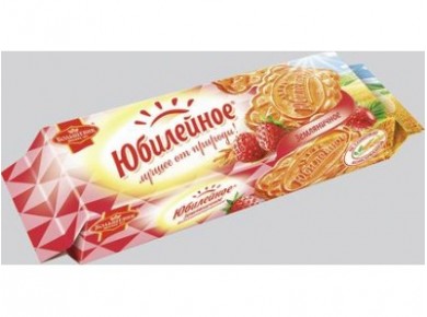 Печенье ЮБИЛЕЙНОЕ земляничное, 126г, 5 упаковок