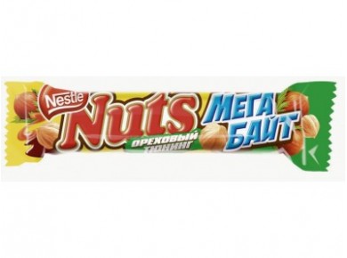Шоколадный батончик NUTS с орехами, 50г, 1 штука