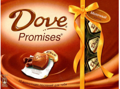 Шоколадные конфеты DOVE PROMISES Молочные, 120г, 1 штука
