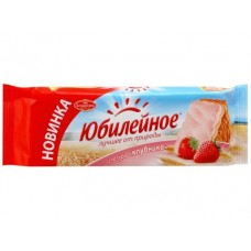 Печенье ЮБИЛЕЙНОЕ земляничное в глазури, 130г, 6 упаковок