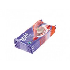 Молочный шоколад MILKA с двухслойной начинкой клубника со сливками, 90г, 5 штук