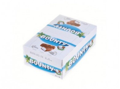 Шоколадный батончик BOUNTY шоколадный, 55г, 32 штуки