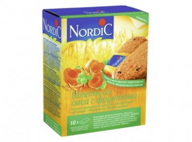 Галеты NORDIC из овса с фруктами, 300г, 1 штука