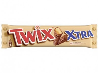 Шоколадный батончик TWIX Экстра, 82г, 1 штука