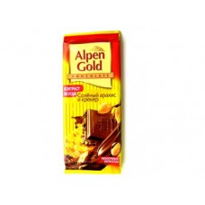 Молочный шоколад ALPEN GOLD соленый арахис и крекер, 90г, 5 штук