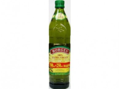 Оливковое масло BORGES Extra Virgin, 0.5л+25%, 1 штука