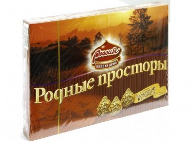 Шоколадные конфеты РОДНЫЕ ПРОСТОРЫ, 235г, 2 штуки