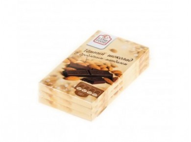 Темный шоколад FINE FOOD горький с дробленым миндалем, 100г, 3 штуки