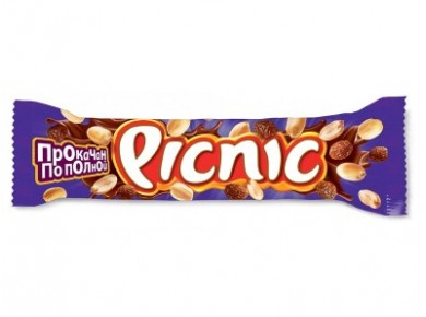 Шоколад PICNIC с арахисом и карамелью, 38г, 1 штука