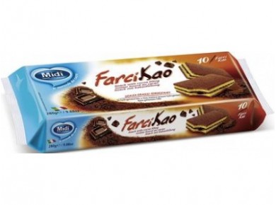 Бисквитное пирожное MIDI FARCI KAO с шоколадной начинкой, 280г, 1 штука
