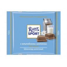 Шоколад RITTER SPORT молочный с альпийским молоком, 100г, 1 штука