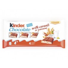 Шоколад KINDER молочный со злаками, 96г, 1 штука