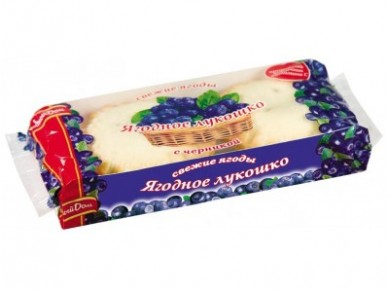 Кекс ЯГОДНОЕ ЛУКОШКО с черникой, 140г, 1 штука