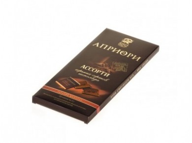 Шоколад АПРИОРИ горький ассорти, 100г, 1 штука