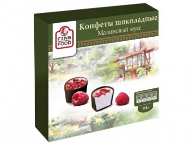 Конфеты шоколадные FINE FOOD Малиновый мусс, 116г, 1 штука
