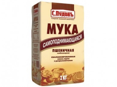 Пшеничная мука самоподнимащаяся С. ПУДОВЪ, 2кг, 1 штука