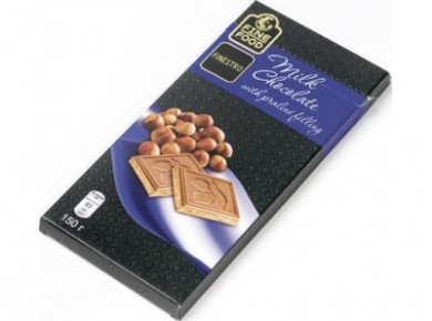 Шоколад FINE FOOD FINESTRO молочный с пралине, 150г, 1 штука