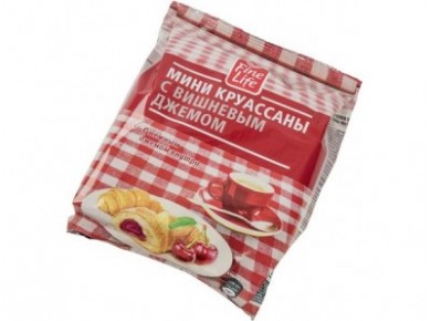 Круассаны FINE LIFE мини с вишневым джемом,65 г, 1 штука