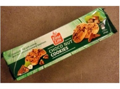 Печенье хрустящее FINE LIFE с шоколадом и орешками, 225г, 1 штука
