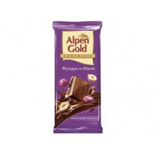 Шоколад ALPEN GOLD Фундук и Изюм, 100г, 5 штук